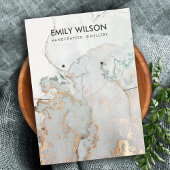 アクアブルー金ゴールドアゲート大理石ネックレススタッドディスプレイ 名刺