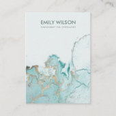 アクアブルー金ゴールドアゲート大理石ホル空白のダー 名刺 (正面)