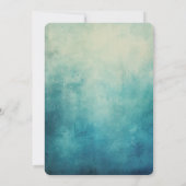 アクアブルー金ゴールドグリッタートロピカルパームツリーズ結婚ーズ 招待状 (裏面)