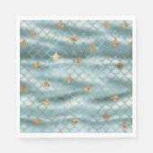 アクアブルー金ゴールドグリッターマーメイド スタンダードランチョンナプキン (正面)