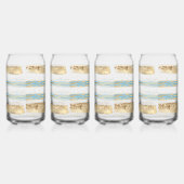 アクアブルー金ゴールドグリッター紙吹雪ゼブラ動物 ガラス缶 (右)