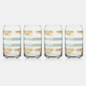 アクアブルー金ゴールドグリッター紙吹雪ゼブラ動物 ガラス缶 (左)