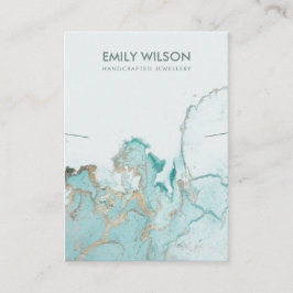 アクアブルー金ゴールドゲート大理石ネックレス表示カード 名刺