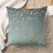 アクアブルー金ゴールドスグラデーションターズ クッション (ブランケット)