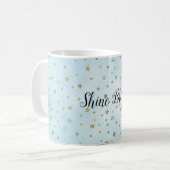 アクアブルー金ゴールドスターズ コーヒーマグカップ (正面左)