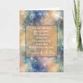 アクアブルー金ゴールドピーコックフォーエバー詩 カード (正面)