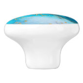 アクアブルー金ゴールドマーブル セラミックノブ (側面)