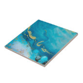 アクアブルー金ゴールド大理石 タイル (側面)