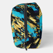 アクアブルー金ゴールド抽象芸術 ドップキット (右)