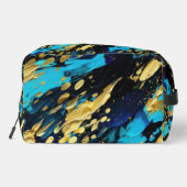 アクアブルー金ゴールド抽象芸術 ドップキット (裏面)