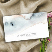 アクアブルー金ゴールド水彩ビーチギフト証明書 名刺