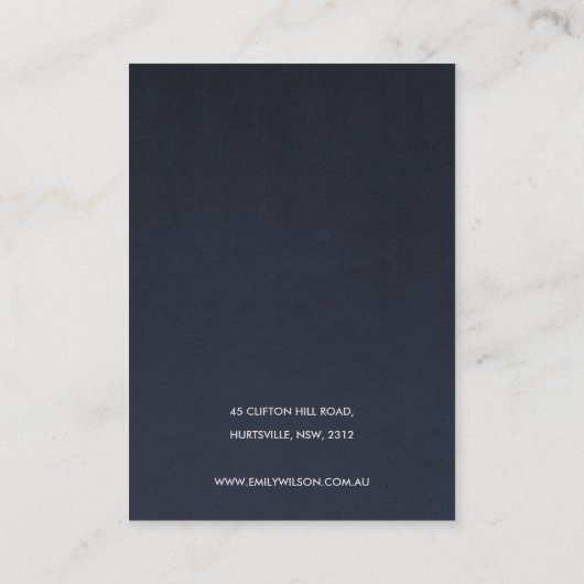 アクアブルー金ゴールド水彩ブラシイヤリングディスプレイ 名刺 (裏面)