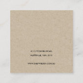 アクアブルー金ゴールド水彩波ネックレスディスプレイ スクエア名刺 (裏面)