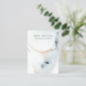 アクアブルー金ゴールド水彩波ネックレス 名刺 (スタンド正面)