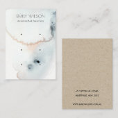 アクアブルー金ゴールド水彩波3獲得 名刺 (正面/裏面)