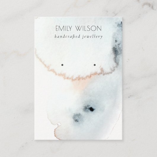 アクアブルー金ゴールド水彩画波獲得表示装置 名刺 (正面)