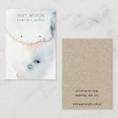 アクアブルー金ゴールド水彩画波獲得表示装置 名刺 (正面/裏面)