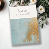 アクアブルー金ゴールド油絵を描テクスチャーイヤリングネックレス 名刺