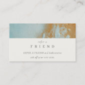 アクアブルー金ゴールド絵を描油テクスチャRefer a Friend 名刺 (正面)