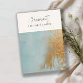 アクアブルー金ゴールド絵を描油テクスネックレスディスプレイ 名刺