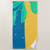 アクアブルー イエロー グリーン ガールズ & ボーイズ ウィークエンド ビーチタオル (正面)