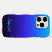 アクアブルー+インディゴ+ブラックオンブレ Case-Mate iPhoneケース (裏面 (横))