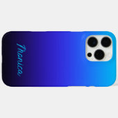 アクアブルー+インディゴ+ブラックオンブレ Case-Mate iPhoneケース (裏面 (横))
