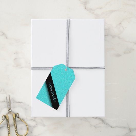 アクアブルー ギフトタグ (より糸付き)