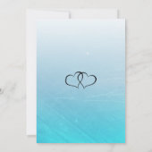 アクアブルー グラデーション ブラック スクリプト 結婚式招待状 招待状 (裏面)