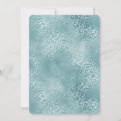 アクアブルー グラム レオパード プリント 招待状 (裏面)