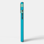 アクアブルー/グリーンストライプ名前をカスタムする/無地のタフ Case-Mate iPhoneケース (裏面 / 左)