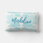 アクアブルー シノワズリー クラウド ネーム ランバークッション (裏面)