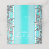 アクアブルー&シルバーウィンタースノーフレークパーティーシート プレイスカード (外部開封)