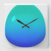 アクアブルー スクエア壁時計 (正面)