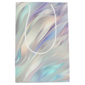 アクアブルー パープル パール ホワイト ウェディング ミディアムペーパーバッグ (正面)