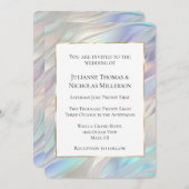 アクアブルー パープル パール ホワイト ウェディング 招待状 (正面/裏面)