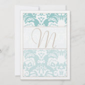 アクアブルー&ブラウンダマスクウェディング招待状 招待状 (裏面)