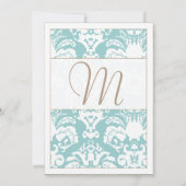 アクアブルー&ブラウンダマスクウェディング招待状 招待状 (裏面)