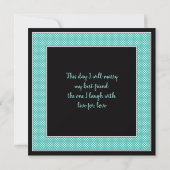 アクアブルー ブラック ポルカドット 結婚式招待状 招待状 (裏面)