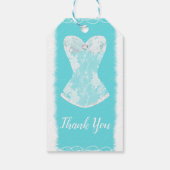 アクアブルー&ホワイトグラムランジェリーシャワーパーティー ギフトタグ (裏面)