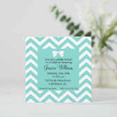 アクアブルー&ホワイト招待状 招待状 (スタンド正面)