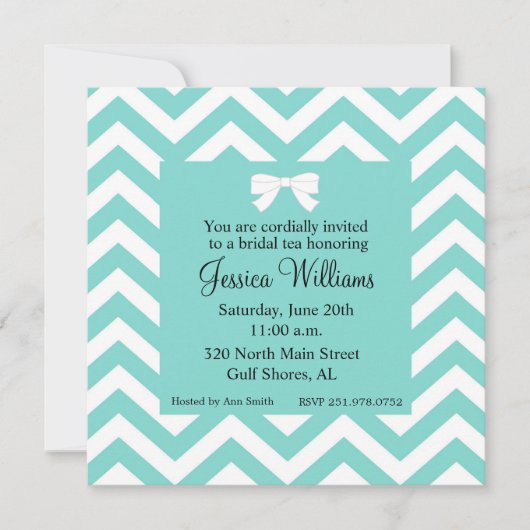 アクアブルー&ホワイト招待状 招待状 (正面)