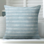 アクアブルー&ホワイト海岸線パターン クッション