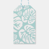 アクアブルー ホワイト トロピカル ウェディング サンクス ギフトタグ (裏面)