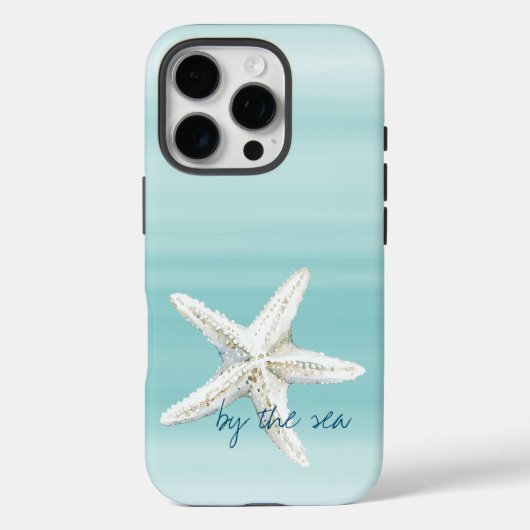アクアブルー ホワイト ビーチ ヒトデ       Case-Mate iPhoneケース (裏面)