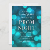 アクアブルー《写真》ぼけ味ライトシルバーハイスクールプロム 招待状 (正面)