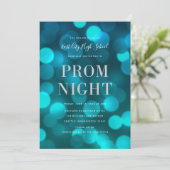 アクアブルー《写真》ぼけ味ライトシルバーハイスクールプロム 招待状 (スタンド正面)