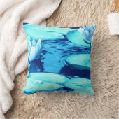 アクアブルー《植物》スイレン装飾用クッションスタイル1 クッション (ブランケット)