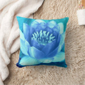 アクアブルー《植物》スイレン装飾用クッションスタイル2 クッション (ブランケット)