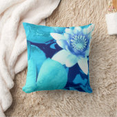 アクアブルー《植物》スイレン装飾用クッションスタイル4 クッション (ブランケット)